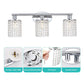 Crystal Bathroom Light fixtures Or 3 Light Wall Sconces Matte Black Round Base with Modern Style Crystal Pendant (Sliver)