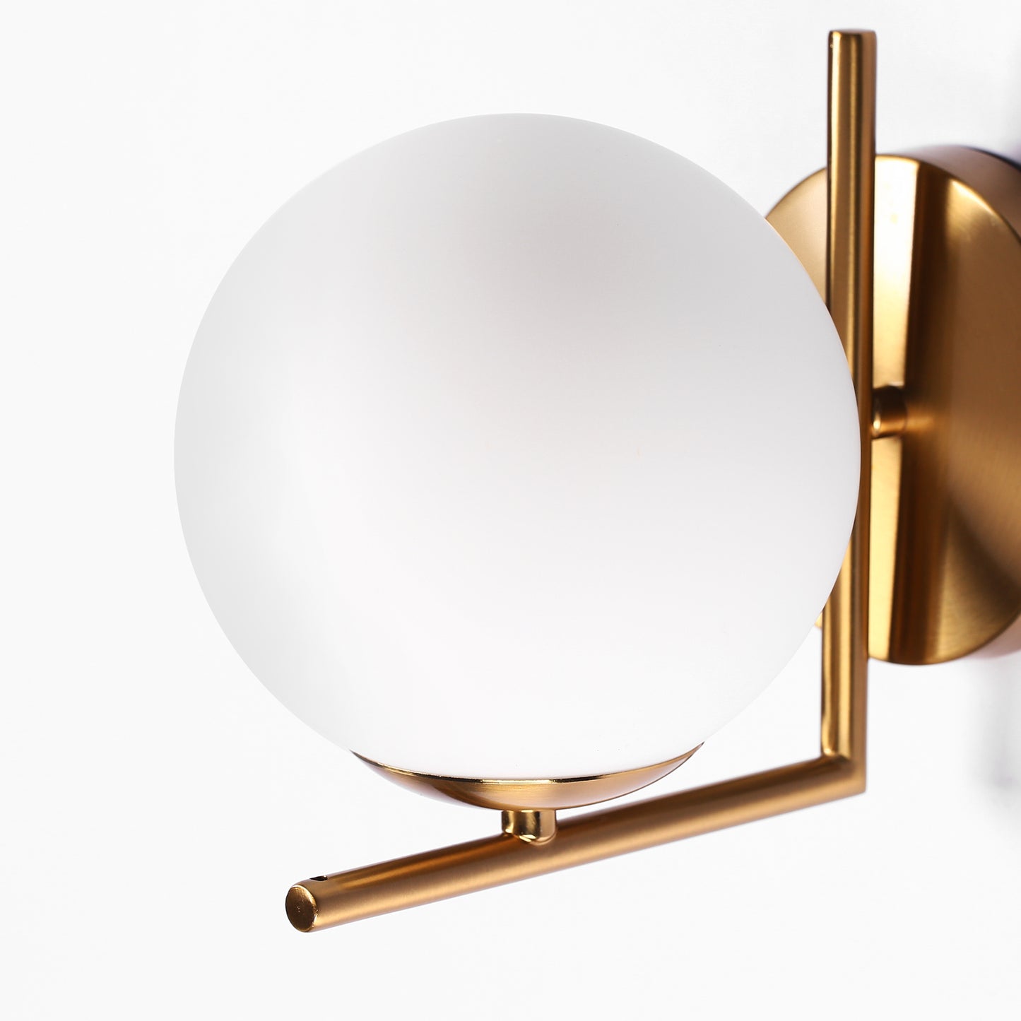 YANSUN 6.7 in. 1-Light Modern Indoor Wall Sconce in Brass Finish with Globe Shade, E26 Base, for Bedroom, Living Room, Hallway