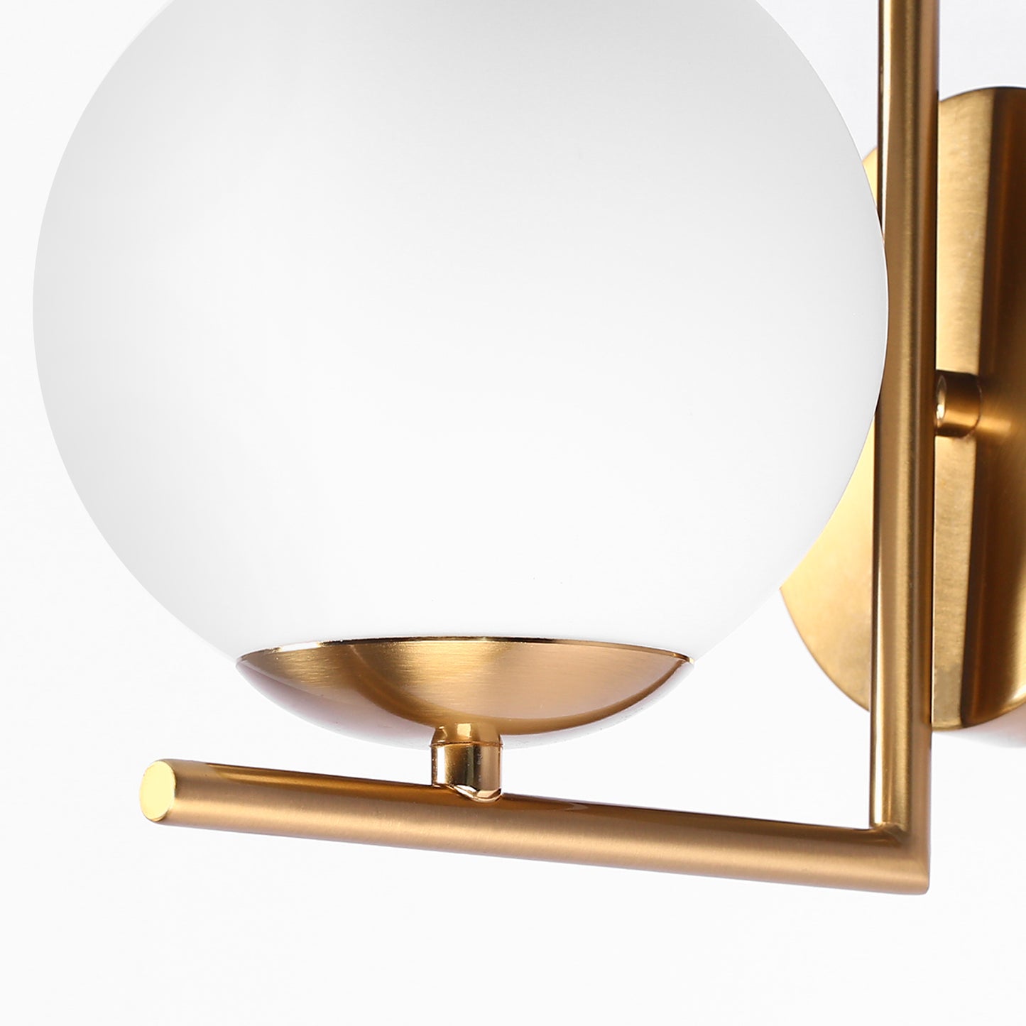 YANSUN 6.7 in. 1-Light Modern Indoor Wall Sconce in Brass Finish with Globe Shade, E26 Base, for Bedroom, Living Room, Hallway