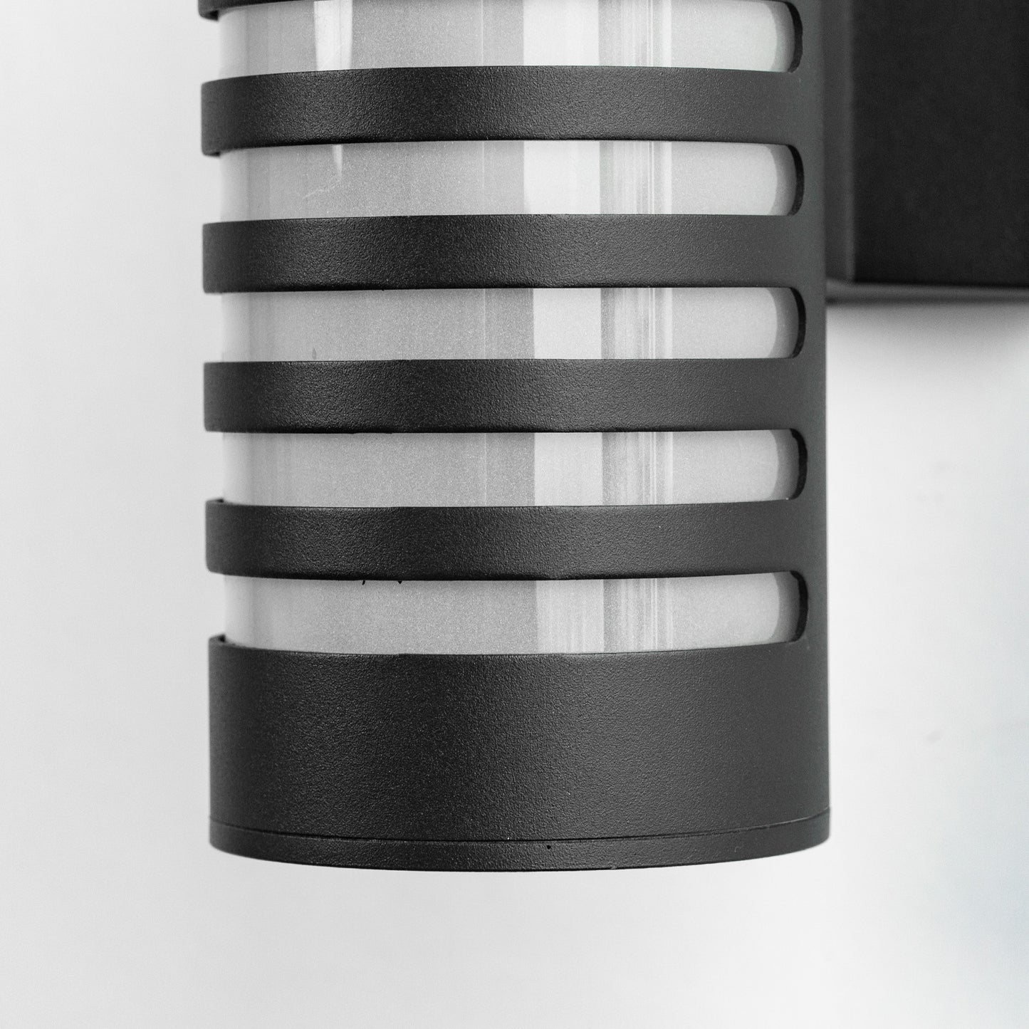 YANSUN 12 in. 2-Light Black Outdoor Wall Sconce Lights Cylinder Porch Light Modern E26 Outdoor Fixtures Wall Mount for Hallway
