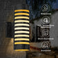 YANSUN 12 in. 2-Light Black Outdoor Wall Sconce Lights Cylinder Porch Light Modern E26 Outdoor Fixtures Wall Mount for Hallway