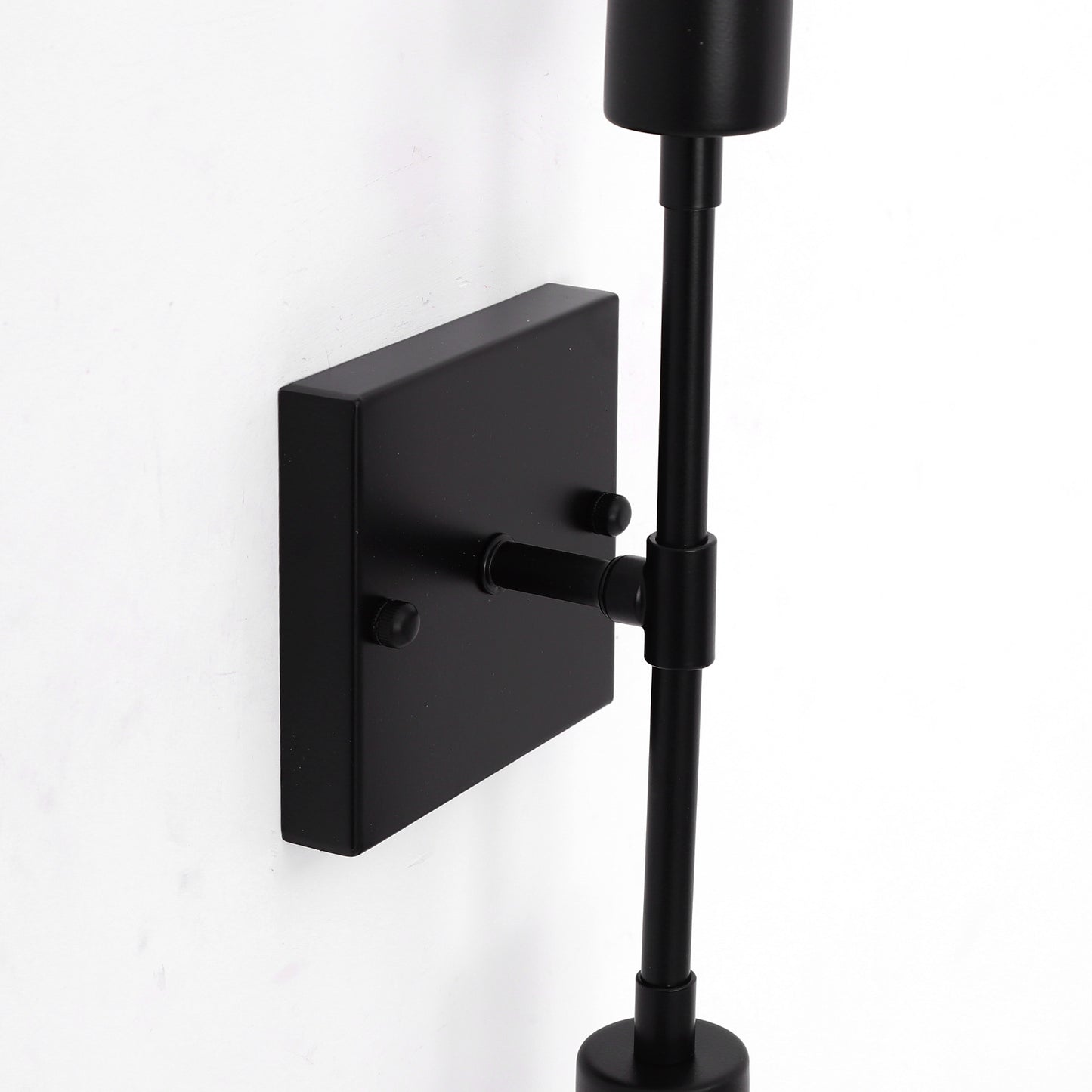 YANSUN (2-Pack) 14.5 in. 2-Light Black Industrial Wall Sconce, E26 Base, for Bedroom, Living Room, Hallway, No Bulbs