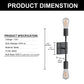 YANSUN (2-Pack) 14.5 in. 2-Light Black Industrial Wall Sconce, E26 Base, for Bedroom, Living Room, Hallway, No Bulbs