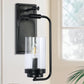 YANSUN 7 in.1-Light Black Wall Sconce with Seeded Glass Shade (Bulbs Not Included)