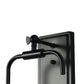 YANSUN 7 in.1-Light Black Wall Sconce with Seeded Glass Shade (Bulbs Not Included)