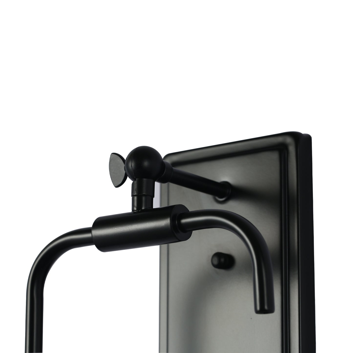 YANSUN 7 in.1-Light Black Wall Sconce with Seeded Glass Shade (Bulbs Not Included)