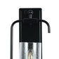 YANSUN 7 in.1-Light Black Wall Sconce with Seeded Glass Shade (Bulbs Not Included)