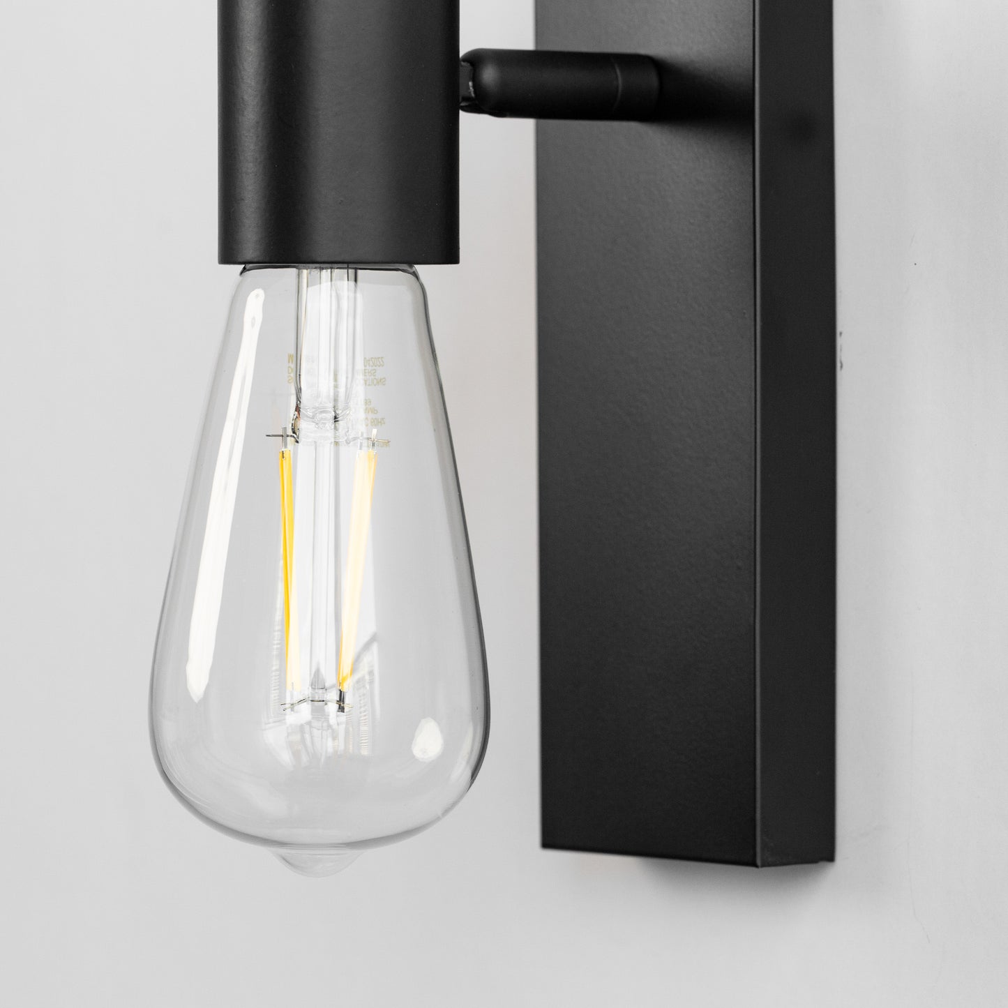YANSUN 2.6 in. 1 Light Black Contemporary Minimalist Smart Home Wall Sconce for Bedroom Living Room with No Shade