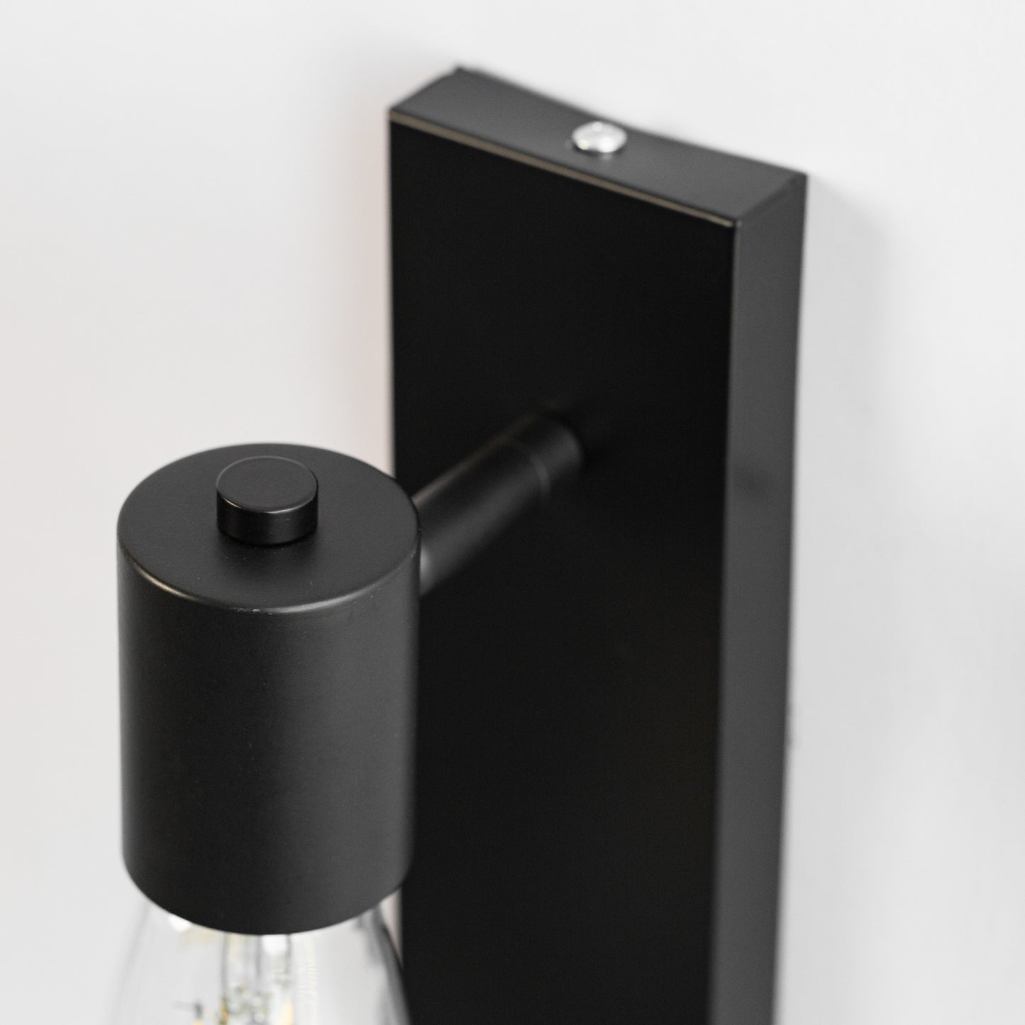 YANSUN 2.6 in. 1 Light Black Contemporary Minimalist Smart Home Wall Sconce for Bedroom Living Room with No Shade