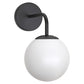 YANSUN 1-Light Modern Black Wall Sconce, E26 Socket Decorative Indoor Wall Light, Minimalist Globe-Shaped Fixture
