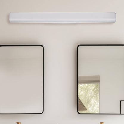 24 in. 1-Light Integrated LED Matte Black Modern Rectangle Vanity Light Bar Wall Fixture for Bathroom Mirror (2-Pack)