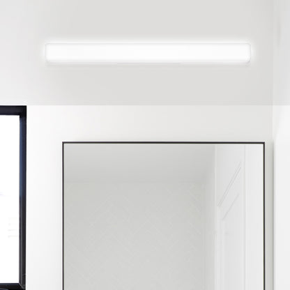 24 in. 1-Light Integrated LED Matte Black Modern Rectangle Vanity Light Bar Wall Fixture for Bathroom Mirror (2-Pack)