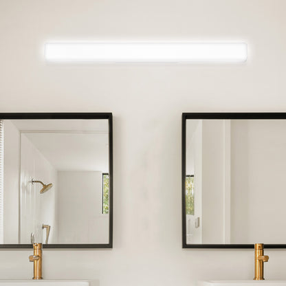 24 in. 1-Light Integrated LED Matte Black Modern Rectangle Vanity Light Bar Wall Fixture for Bathroom Mirror (2-Pack)