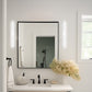 24 in. 1-Light Integrated LED Matte Black Modern Rectangle Vanity Light Bar Wall Fixture for Bathroom Mirror (2-Pack)