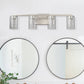 26 in. 28-Watt 4-Light Brushed Nickel Crystal LED Integrated Vanity Light for Bathroom, 3000/4000/6000K Adjustable