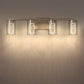 26 in. 28-Watt 4-Light Brushed Nickel Crystal LED Integrated Vanity Light for Bathroom, 3000/4000/6000K Adjustable
