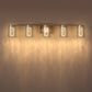 33 in. 35-Watt 5-Light Brushed Nickel Crystal LED Integrated Vanity Light for Bathroom, 3000/4000/6000K Adjustable