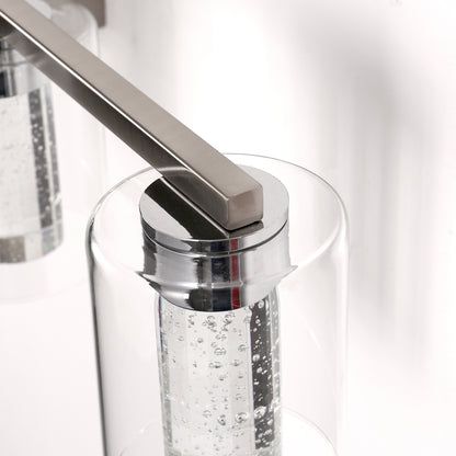 33 in. 35-Watt 5-Light Brushed Nickel Crystal LED Integrated Vanity Light for Bathroom, 3000/4000/6000K Adjustable