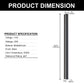 YANSUN 39 in. Black Linear LED Wall Lantern-20W, Waterproof, Warm White 3000K for Garden or Patios