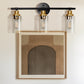 22.64 in. 3-Light Matte Black Modern Bathroom Vanity Light with Clear Glass Shade and Gold Socket