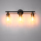 22.64 in. 3-Light Matte Black Modern Bathroom Vanity Light with Clear Glass Shade and Gold Socket