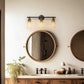 22.64 in. 3-Light Matte Black Modern Bathroom Vanity Light with Clear Glass Shade and Gold Socket