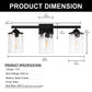 YANSUN 24 in. 3-Light Matte Black Modern Vanity Light with Clear Cylinder Glass Shades, 60W Dimmable, Damp Rated for Bathroom