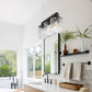 YANSUN 24 in. 3-Light Matte Black Modern Vanity Light with Clear Cylinder Glass Shades, 60W Dimmable, Damp Rated for Bathroom