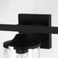YANSUN 24 in. 3-Light Matte Black Modern Vanity Light with Clear Cylinder Glass Shades, 60W Dimmable, Damp Rated for Bathroom