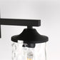 23.2 in. 3-Light Matte Black Linear Classic Modern Bathroom Vanity Light Wall Light with Clear Hammered Glass Shades