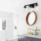 23.2 in. 3-Light Matte Black Linear Classic Modern Bathroom Vanity Light Wall Light with Clear Hammered Glass Shades