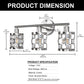 YANSUN 19.88 in. 3-Light Brushed Nickel Modern Industrial Bathroom Vanity Light Over Mirror with Crystal Shade