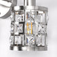 YANSUN 19.88 in. 3-Light Brushed Nickel Modern Industrial Bathroom Vanity Light Over Mirror with Crystal Shade
