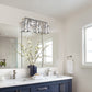 YANSUN 19.88 in. 3-Light Brushed Nickel Modern Industrial Bathroom Vanity Light Over Mirror with Crystal Shade