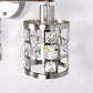 YANSUN 19.88 in. 3-Light Brushed Nickel Modern Industrial Bathroom Vanity Light Over Mirror with Crystal Shade