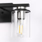 18.5 in. 3-Light Black and Brushed Nickel Vanity Light with Clear Glass Shade for Bathroom