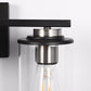 18.5 in. 3-Light Black and Brushed Nickel Vanity Light with Clear Glass Shade for Bathroom