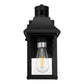 1-Light Black Dusk to Dawn Motion Sensor Outdoor Wall Lantern Sconce with Clear Glass and Built-In GFCI and USB Outlets