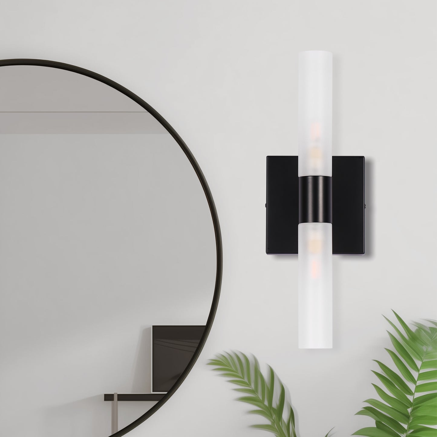 13.9in 2-Light Modern Indoor Wall Sconces with Frosted Glass perfect for bedroom, hallway, living room, bathroom, and study, Non-Integrated Light Source, G9 Socket, No Bulbs Included