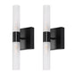 13.9in 2-Light Modern Indoor Wall Sconces with Frosted Glass perfect for bedroom, hallway, living room, bathroom, and study, Non-Integrated Light Source, G9 Socket, No Bulbs Included