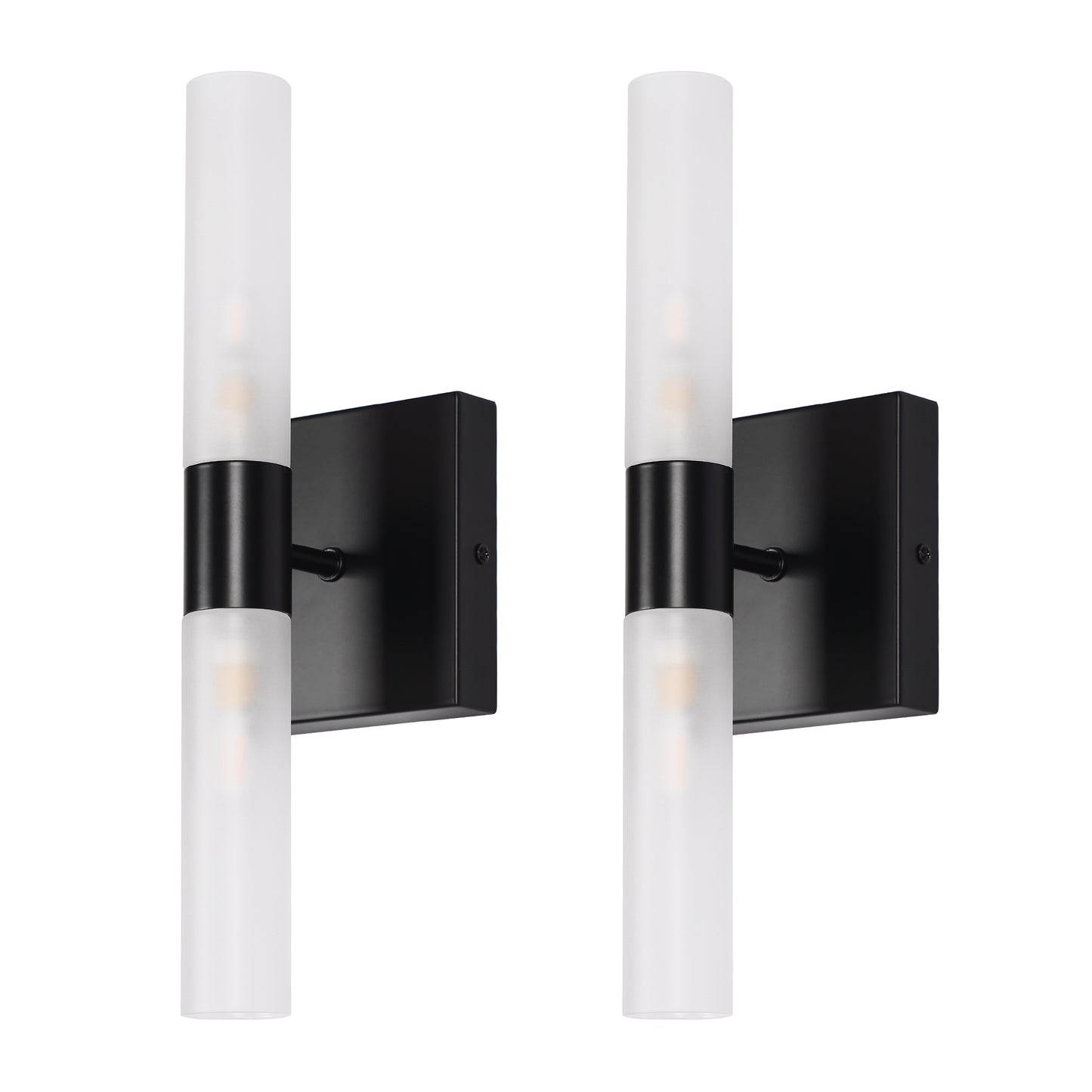 13.9in 2-Light Modern Indoor Wall Sconces with Frosted Glass perfect for bedroom, hallway, living room, bathroom, and study, Non-Integrated Light Source, G9 Socket, No Bulbs Included