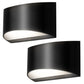 8.03 in. 1-Light Black Modern Lantern Wall Sconce, Up and Down Wall Mount Light Living Room Bedroom Hallway (2-Pack)