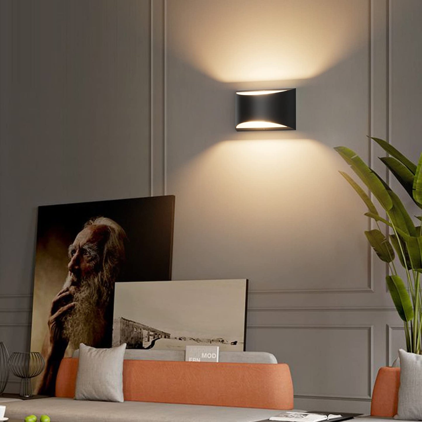 YANSUN 2-Pack Indoor Wall Sconce Black Round Backplate G9 Base Wall Light Fixture Bulb Not Included