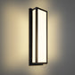 25 in. 30-Watt Black Outdoor Rectangle Hardwired Integrated LED Lantern Wall Sconce with Resin Shade 3000K Waterproof