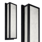 25 in. 30-Watt Black Outdoor Rectangle Hardwired Integrated LED Lantern Wall Sconce with Resin Shade 3000K Waterproof