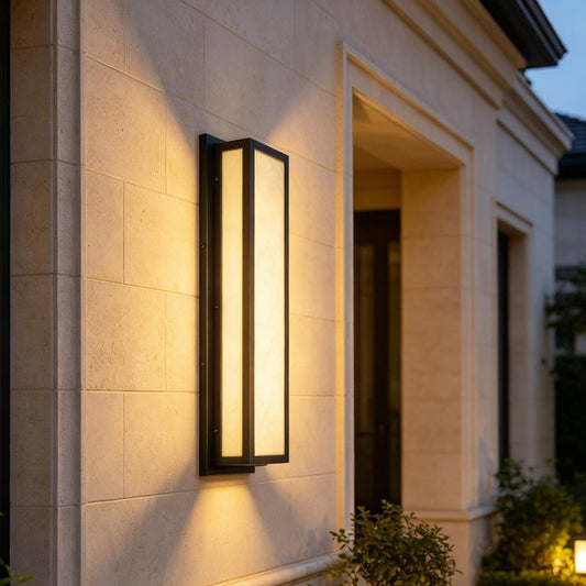 YANSUN 24.8in LED Outdoor Wall Light 30W IP65 Waterproof Marble Resin Sconce 3000K Modern Exterior Fixture