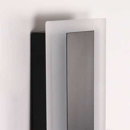YANSUN 42.52 in. Matte Black 1-Light Lantern Wall Sconce Integrated LED Outdoor Wall Light