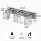 YANSUN 3-Light LED Crystal Vanity Light 4.33in Square KD Shade Chrome Finish 3CCT Dimmable Mirror Light Fixture 15W Integrated LED