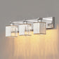 24 in. 3-Light Elegant Crystal Bathroom Integrated LED Vanity Light, Chrome Finish with Clear Glass Shades
