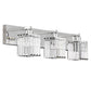 24 in. 3-Light Elegant Crystal Bathroom Integrated LED Vanity Light, Chrome Finish with Clear Glass Shades